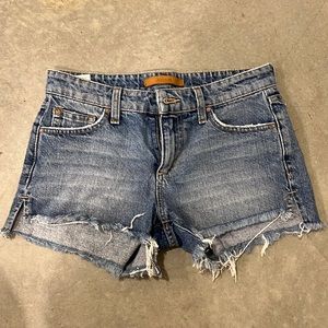 Joe's Jeans Collector's Edition High Low Denim Cutoff Shorts in Yoselyn Blue